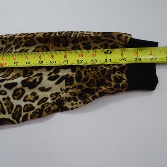 Grace and Emma Women Black Long Sleeve Leopard Print Balloon Sleeve Top Size M - Picture 10 of 11